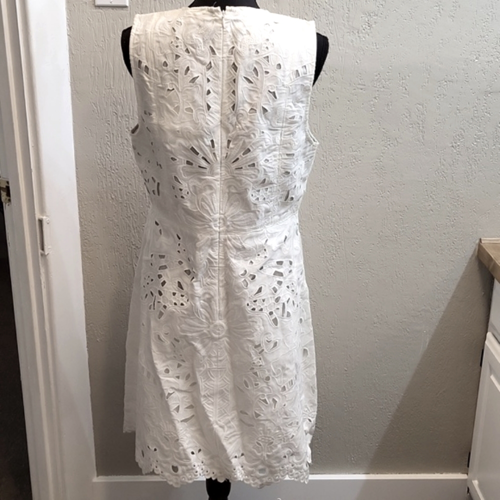 New Theory Jemion E White Embroidered Lace Dress NWT Size 12 - Picture 8 of 15